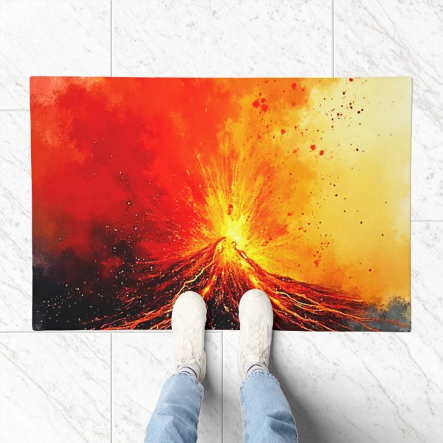 Volcanic Eruption Abstract Art Doormat (Indoor)