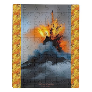 Volcanic Eruption AI Fantasy Gunpowder Art Print Jigsaw Puzzle