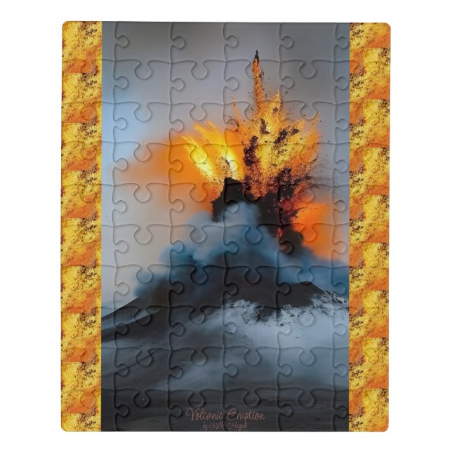 Volcanic Eruption AI Fantasy Gunpowder Art Print Jigsaw Puzzle (Puzzle Vertical)