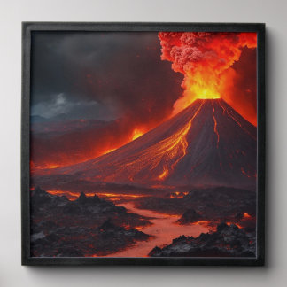 Volcanic Eruption Landscape Wall Art | Dramatic Na Peel And Stick Photo Tile
