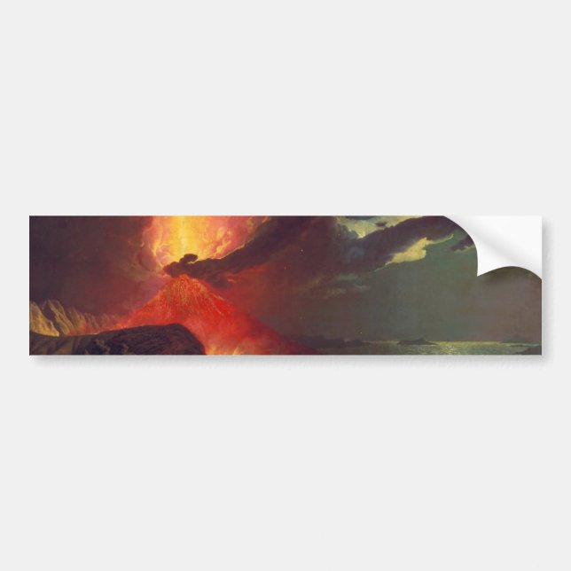 Volcanic Eruption of Mount Vesuvius (Live Volcano) Bumper Sticker (Front)