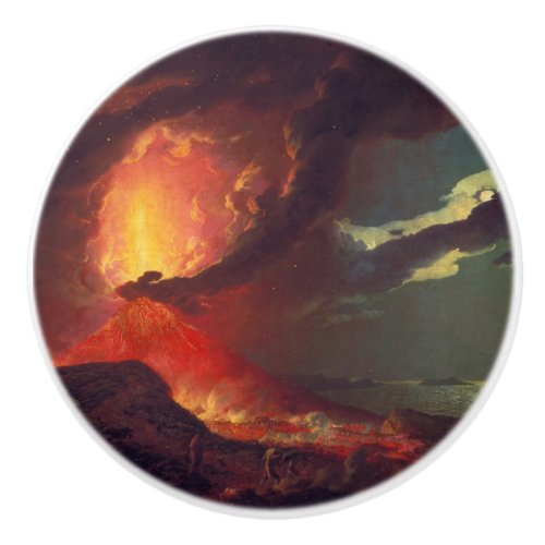 Volcanic Eruption of Mount Vesuvius Live Volcano Ceramic Knob