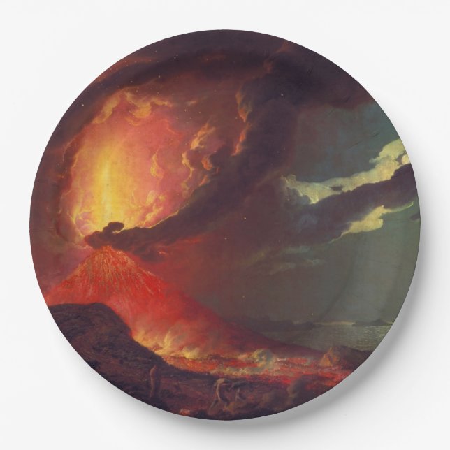 Volcanic Eruption of Mount Vesuvius (Live Volcano) Paper Plates (Front)