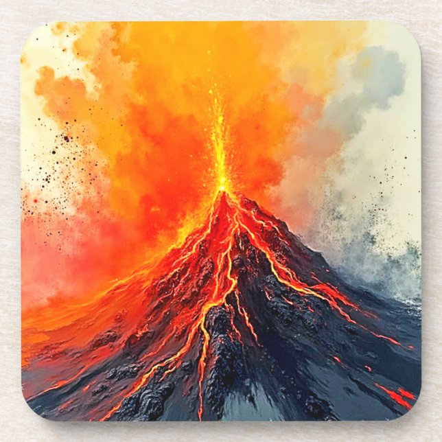 Volcanic Eruption: Raw Power Beverage Coaster (Front)