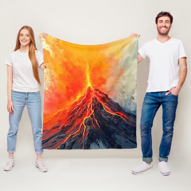 Volcanic Eruption: Raw Power Fleece Blanket (In Situ)