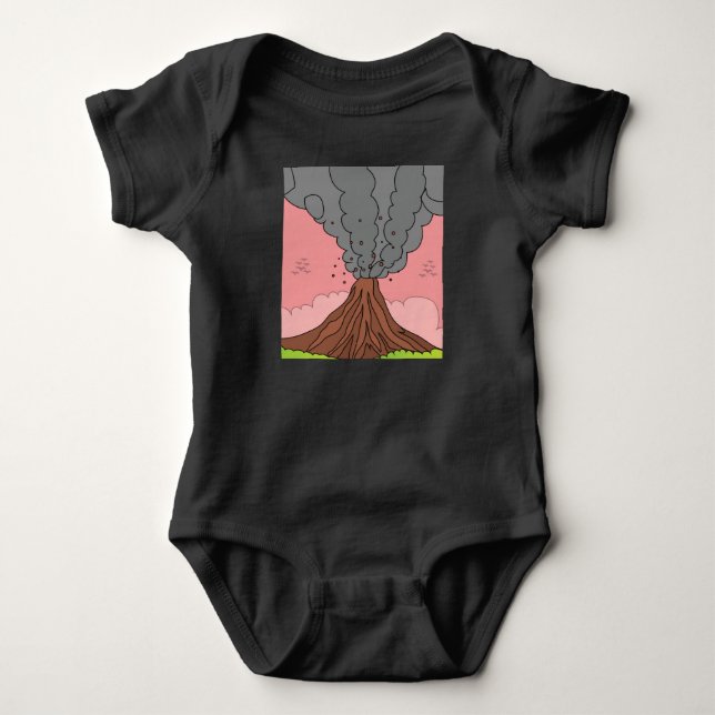 Volcanic Eruption Volcano Eruption Lava Baby Bodysuit (Front)
