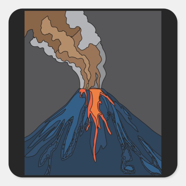 Volcanic Eruption Volcano Eruption Lava Square Sticker (Front)