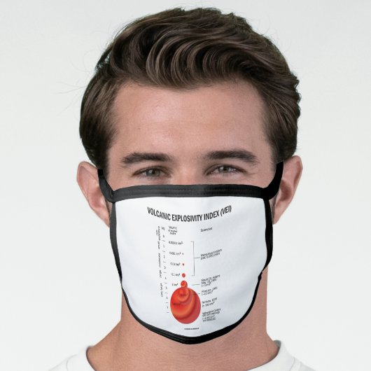 Volcanic Explosivity Index (VEI) Geology Volcano Face Mask (Worn Him)