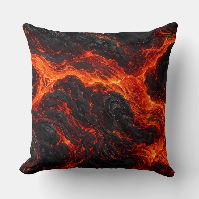 Volcanic Fire Rivers Decorative Throw Pillow (Front)