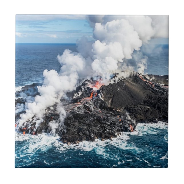 Volcanic Island Ceramic Tile (Front)