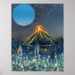 Volcanic Island Interruption Poster