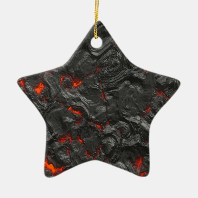 volcanic Lava background effect Ceramic Ornament (Front)