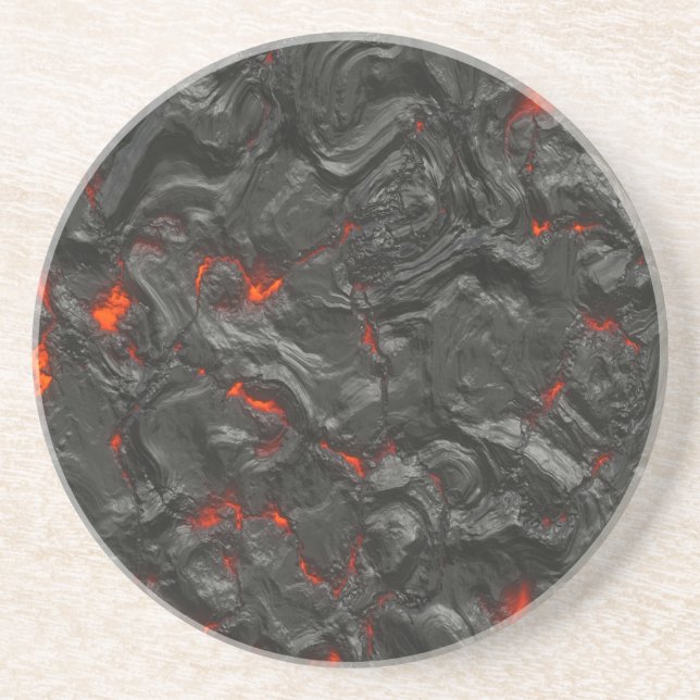 volcanic Lava background effect Sandstone Coaster (Front)
