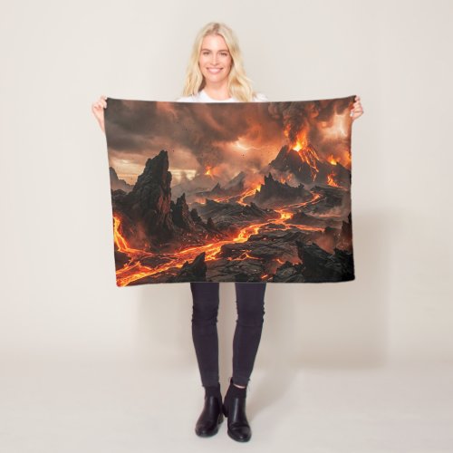 Volcanic Lava Fleece Blanket