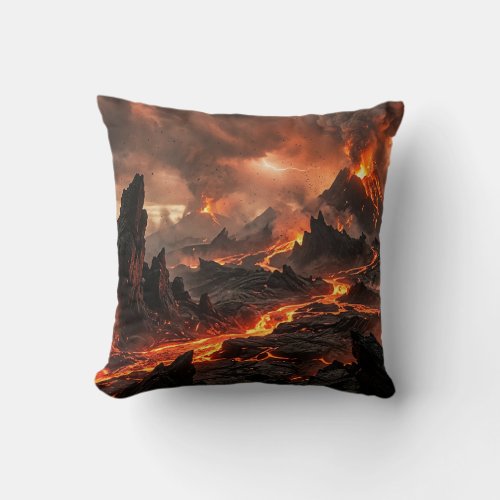 Volcanic Lava Throw Pillow