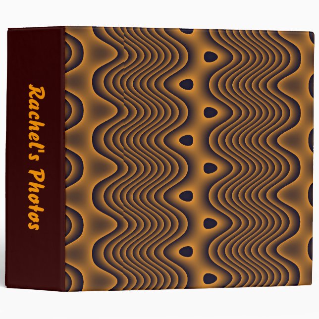 Volcanic Oceans Patterned Custom Photo Album 3 Ring Binder (Front/Spine)