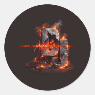 Volcanic Pulse DJ Classic Round Sticker