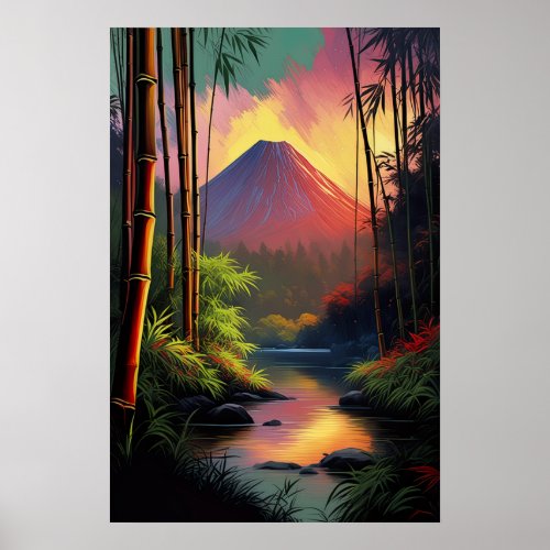 Volcanic Reverie Riverbank View Poster