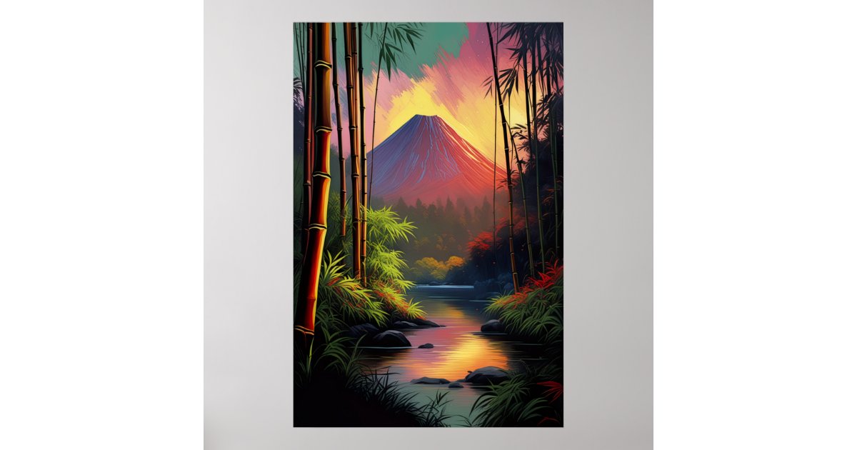 Volcanic Reverie, Riverbank View Poster | Zazzle