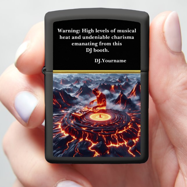 Volcanic Vibes: DJ’s Lava Rhythm Zippo Lighter (In Hand)