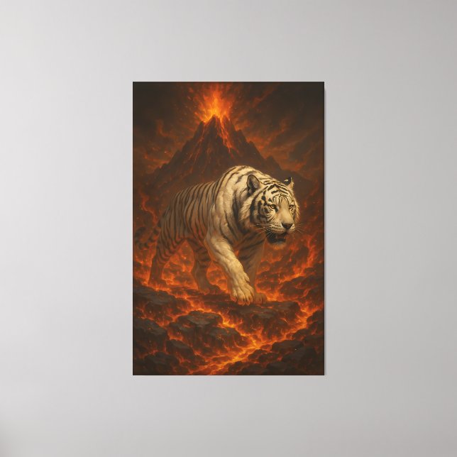 Volcanic White Tiger Premium Wall Art – Fine Art C (Front)