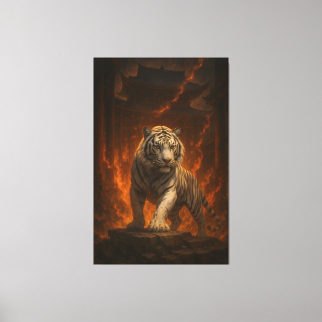 Volcanic White Tiger Premium Wall Art – Fine Art C (Front)