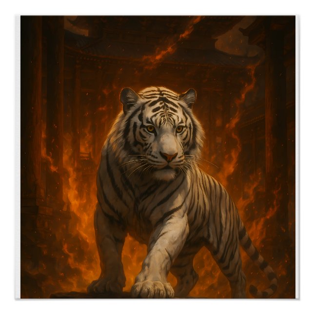 Volcanic White Tiger Premium Wall Art – Fine Art C (Front)