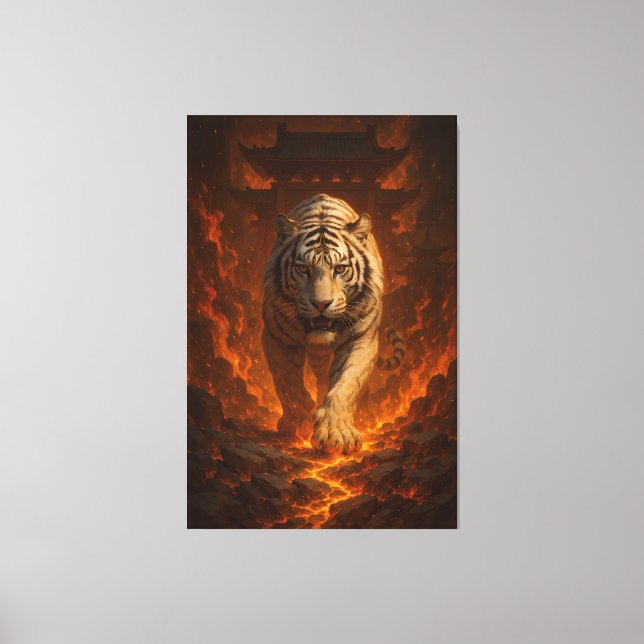 Volcanic White Tiger Premium Wall Art – Fine Art C (Front)