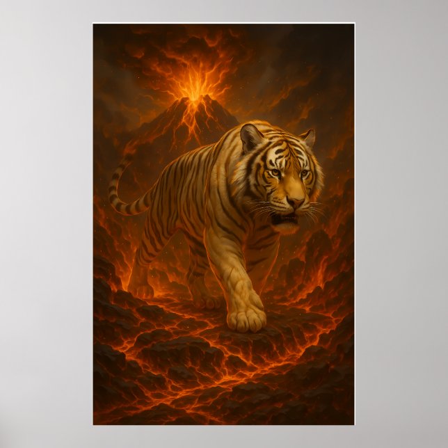 Volcanic White Tiger Premium Wall Art – Fine Art C (Front)