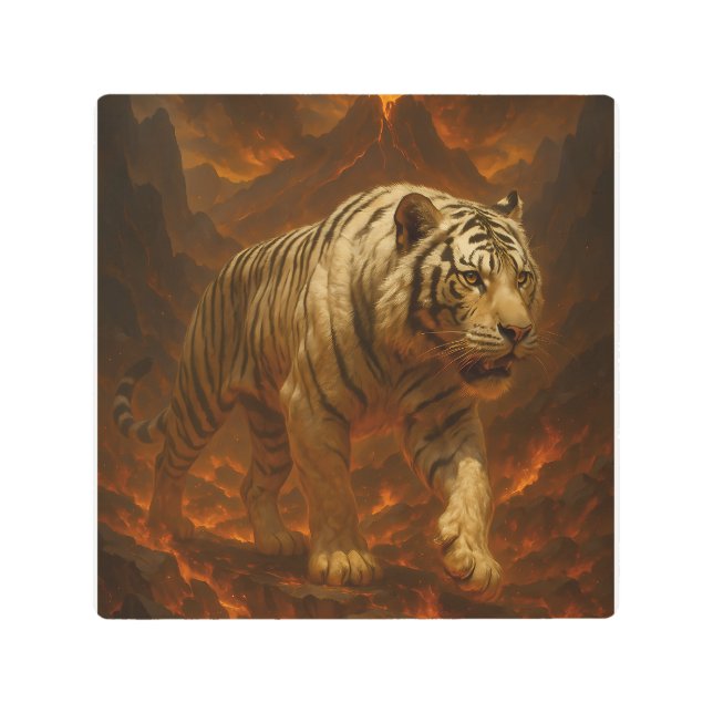 Volcanic White Tiger Premium Wall Art – Fine Art C (Front)