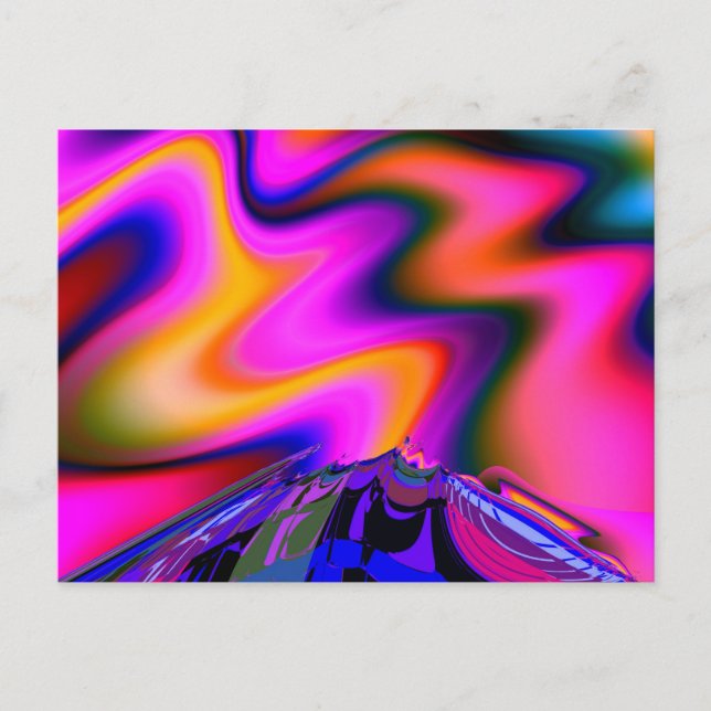 Volcano 2 Fine Fractal Art Postcard (Front)