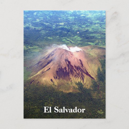 volcano aerial el salvador postcard