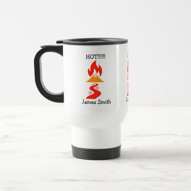 Volcano and Lava Travel Mug (Left)