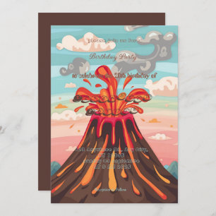 Volcano Birthday Invitation Party Fun