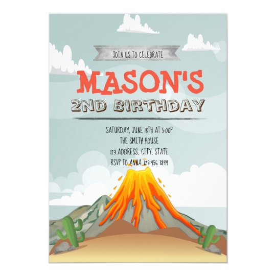 Volcano Birthday party invitation | Zazzle.com