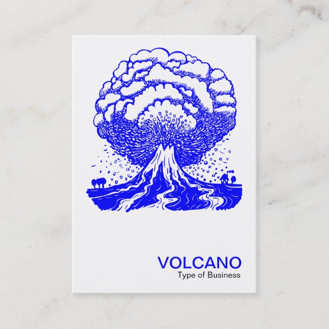 Volcano - Blue Business Card (Front)