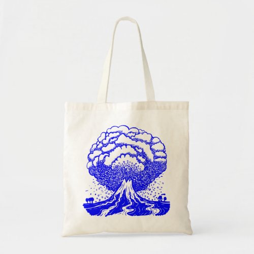 Volcano _ Blue Tote Bag