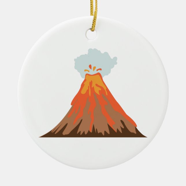 Volcano Ceramic Ornament (Front)