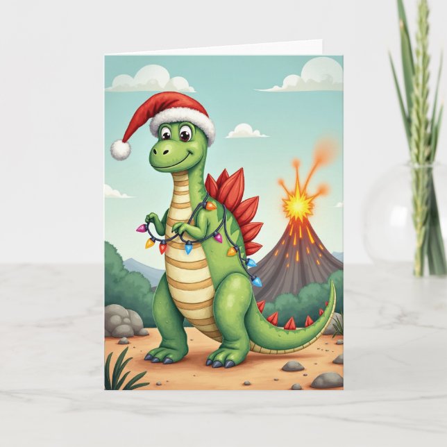 Volcano Christmas Creature Card (Front)