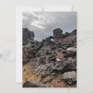 Volcano - Dark Island - Beautiful Island - Jeju Holiday Card