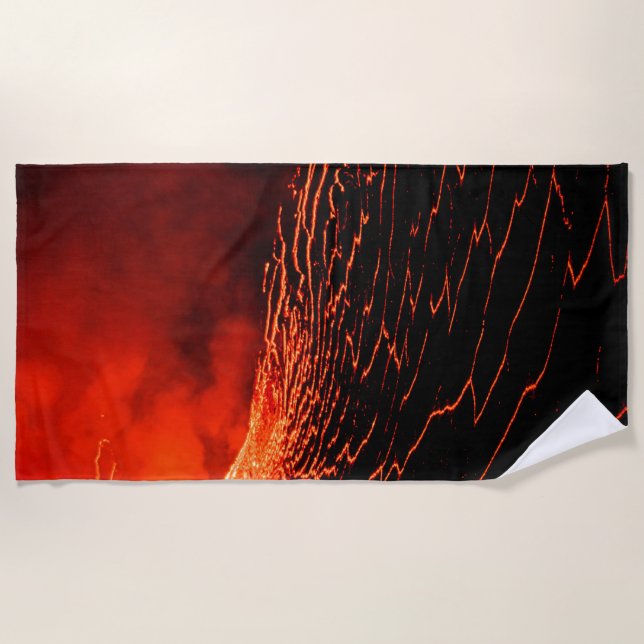 volcano eruption beach towel (Front)