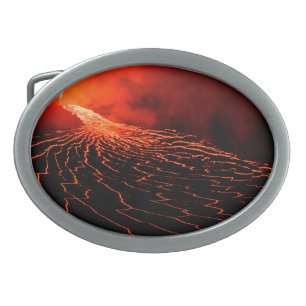 volcano eruption belt buckle