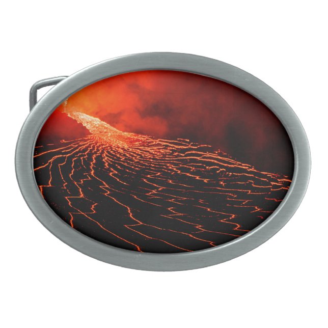 volcano eruption belt buckle (Front)