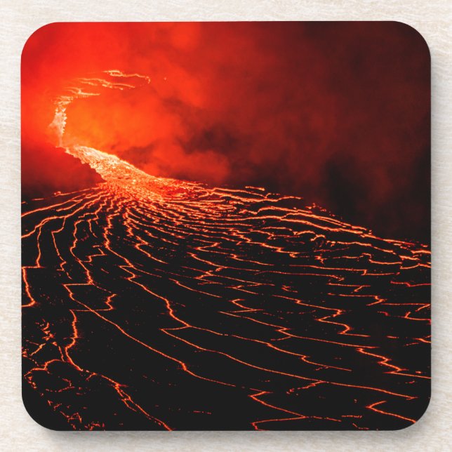 volcano eruption beverage coaster (Front)