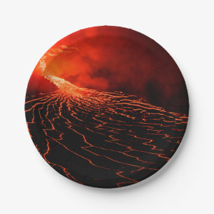 volcano eruption paper plates