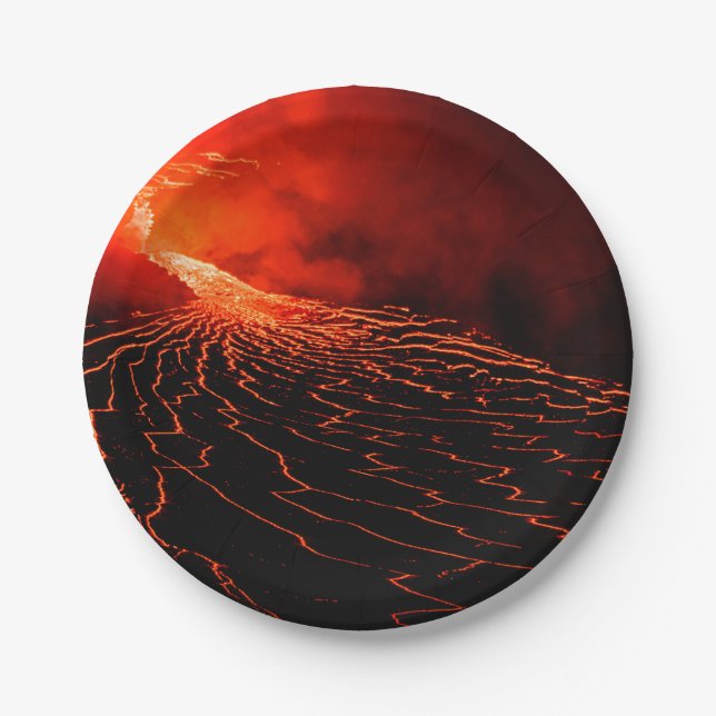 volcano eruption paper plates (Front)