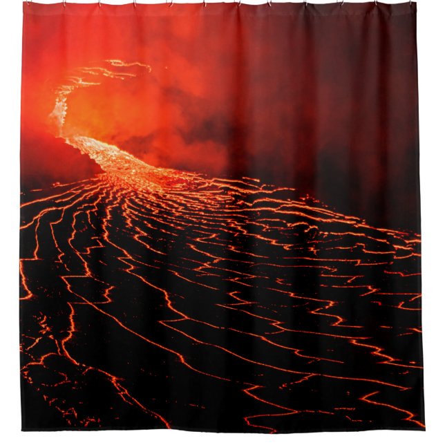 volcano eruption shower curtain (Front)