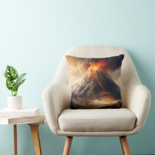 Volcano Eruption Throw Pillow