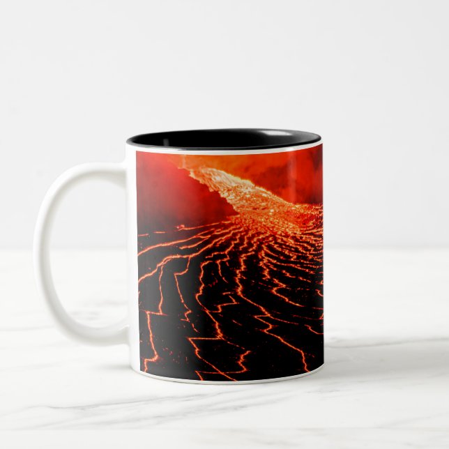 volcano eruption Two-Tone coffee mug (Left)