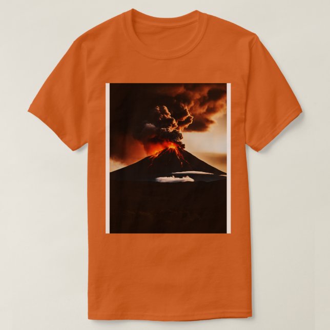Volcano eruption with lava flow T-Shirt (Design Front)